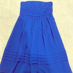 David’s Bridal strapless Royal Blue dress